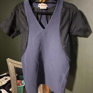 MARNI Navy and Black Mesh Mini Dress